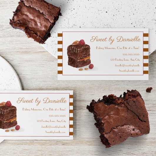 Waterverf Brownie Bakkerij Sweets Visitekaartje