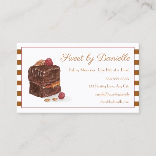 Waterverf Brownie Bakkerij Sweets Visitekaartje (Voorkant)