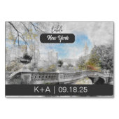 Waterverf brug in Central Park New York Kaart (Achterkant)