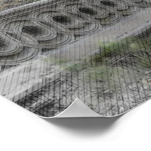 Waterverf brug in Central Park New York Poster (Hoek)