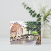 Waterverf Brugge Schilderen door Farida Greenfield Briefkaart (Staand voorkant)