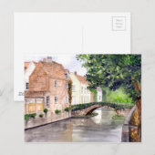 Waterverf Brugge Schilderen door Farida Greenfield Briefkaart (Voorkant / Achterkant)