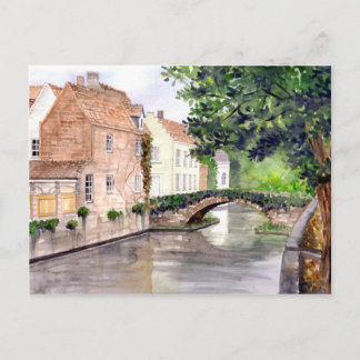 Waterverf Brugge Schilderen door Farida Greenfield Briefkaart