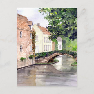 Waterverf Brugge Schilderen door Farida Greenfield Briefkaart