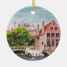 Waterverf Brugge Schilderen door Farida Greenfield Keramisch Ornament