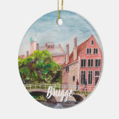 Waterverf Brugge Schilderen door Farida Greenfield Keramisch Ornament (Links)