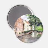 Waterverf Brugge Schilderen door Farida Greenfield Magneet (Voorkant / Achterkant)