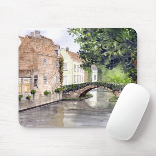 Waterverf Brugge Schilderen door Farida Greenfield Muismat (Met muis)