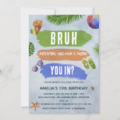 Waterverf Bruh Boy Pool Party Verjaardag Kaart (Voorkant)