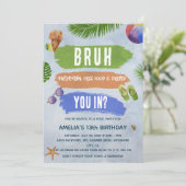 Waterverf Bruh Boy Pool Party Verjaardag Kaart (Staand voorkant)