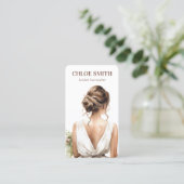 Waterverf bruid bruid Haarstylist Wedding Pro Visitekaartje (Staand voorkant)
