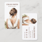 Waterverf bruid bruid Haarstylist Wedding Pro Visitekaartje (Voorkant / Achterkant)