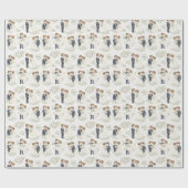 Waterverf Bruid Bruidegom Bloemen Romantisch Cadeaupapier (Vlak)