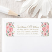 Waterverf bruid bruidegom bruiloft retour adres etiket (Insitu)