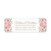 Waterverf bruid bruidegom bruiloft retour adres etiket (Voorkant)