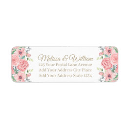 Waterverf bruid bruidegom bruiloft retour adres etiket