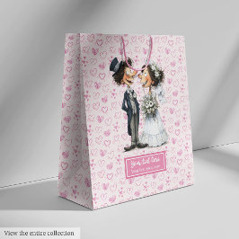Waterverf Bruid Bruidegom Gift Bag Wedding Humor Medium Cadeauzakje