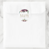 Waterverf bruid bruidegom Monogram Goud Wit Ronde Sticker (Tas)