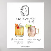 Waterverf | Bruid & Bruidegom Signature Drank Poster (Voorkant)