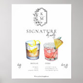 Waterverf | Bruid & Bruidegom Signature Drank Poster (Voorkant)