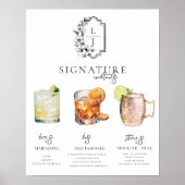 Waterverf | Bruid & Bruidegom Signature Drank Poster (Voorkant)