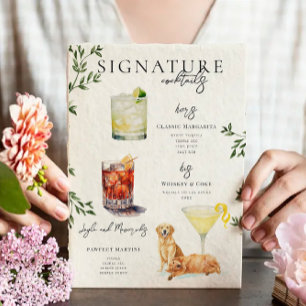 Waterverf Bruid & Bruidegom Signature Drank Poster