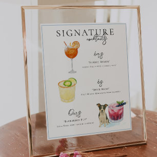 Waterverf Bruid & Bruidegom Signature Drank Poster