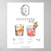 Waterverf | Bruid & Bruidegom Signature Drank Poster (Voorkant)