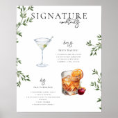 Waterverf | Bruid & Bruidegom Signature drankje Poster (Voorkant)
