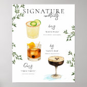 Waterverf | Bruid & Bruidegom Signature drankje Poster (Voorkant)