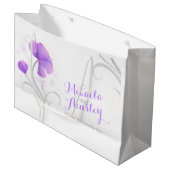 Waterverf bruid bruidegoms genoemd cadeau tas large cadeautasje (Voorkant Gekanteld)