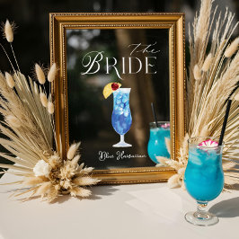 Waterverf Bruid Cocktail Wedding Bar Teken Cling Raamsticker