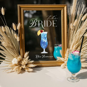 Waterverf Bruid Cocktail Wedding Bar Teken Cling Raamsticker