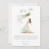 Waterverf Bruid Floral Toss Vrijgezellenfeest Bedankkaart (Voorkant)
