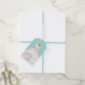 Waterverf bruid in jurk bruiloft uitnodiging  cadeaulabel (Met Touw)