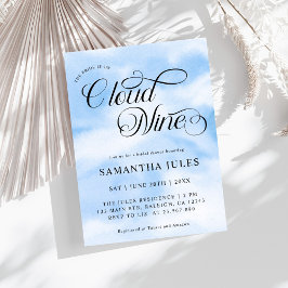 Waterverf bruid is op cloud negen Vrijgezellenfees Kaart