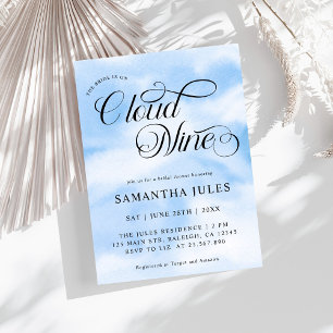 Waterverf bruid is op cloud negen Vrijgezellenfees Kaart