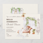 Waterverf Bruid kamer jurk vrijgezellenfeest Kaart (Voorkant / Achterkant)