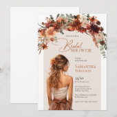 waterverf bruid terracotta herfst boeket kaart (Voorkant / Achterkant)