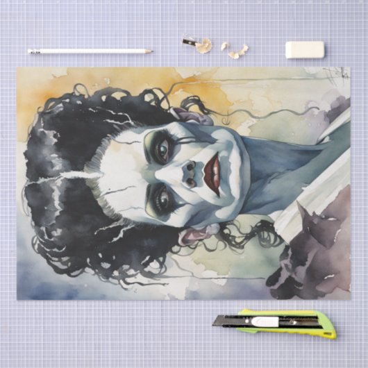 Waterverf bruid van Frankenstein Decoupage Tissuepapier (Craft)
