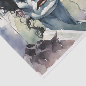 Waterverf Bruid van Frankenstein & Frankenstein Tissuepapier (Detail)