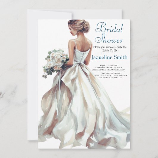 Waterverf bruid Vrijgezellenfeest Kaart (Voorkant)