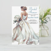 Waterverf bruid Vrijgezellenfeest Kaart (Staand voorkant)