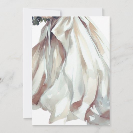 Waterverf bruid Vrijgezellenfeest Kaart (Achterkant)