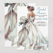 Waterverf bruid Vrijgezellenfeest Kaart (Voorkant / Achterkant)