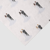 Waterverf Bruidegom & Bruid Voor Trouwfeest Bruids Tissuepapier (Detail)