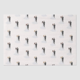 Waterverf Bruidegom & Bruid Voor Trouwfeest Bruids Tissuepapier