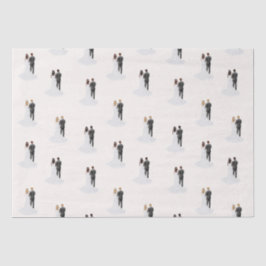 Waterverf Bruidegom & Bruid Voor Trouwfeest Bruilo Tissuepapier