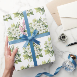 Waterverf bruidsbloesems cadeaupapier