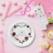 Waterverf Bruidsboeket Bloemenkrans Bruiloft Papieren Bordje (Feest)